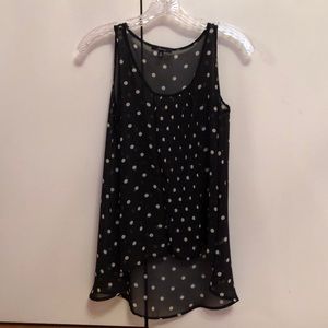 Black and white polka dot tank